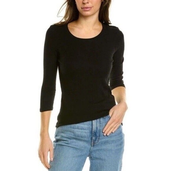 ATM Anthony Thomas Melillo Shirt Womens Small Black Ribbed Ballet Jackie Tee - Picture 1 of 9